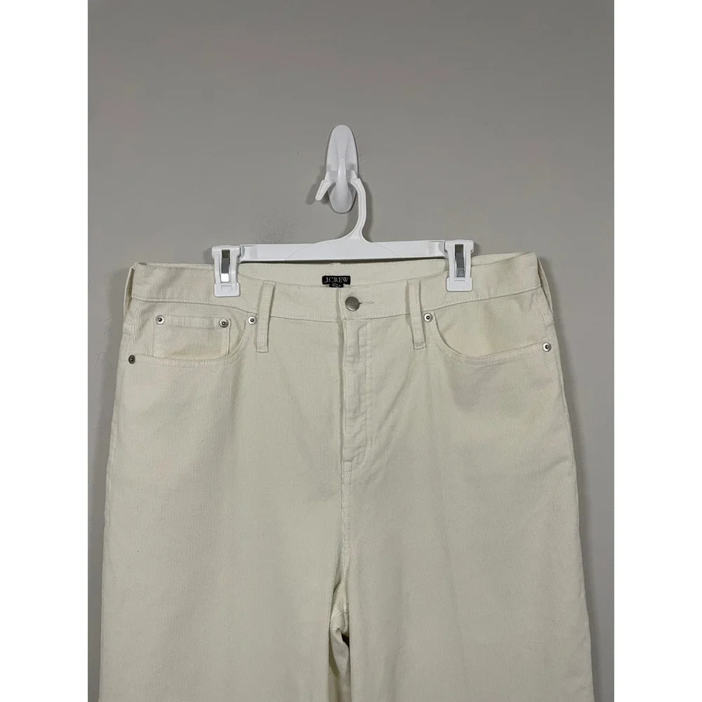 NWT J.Crew Wide Leg‎ Corduroy Trouser in Ivory Size 32 Classic Minimalist